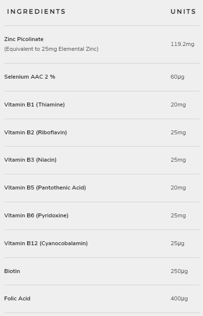 Zinplex B-Complex Tablets 60's